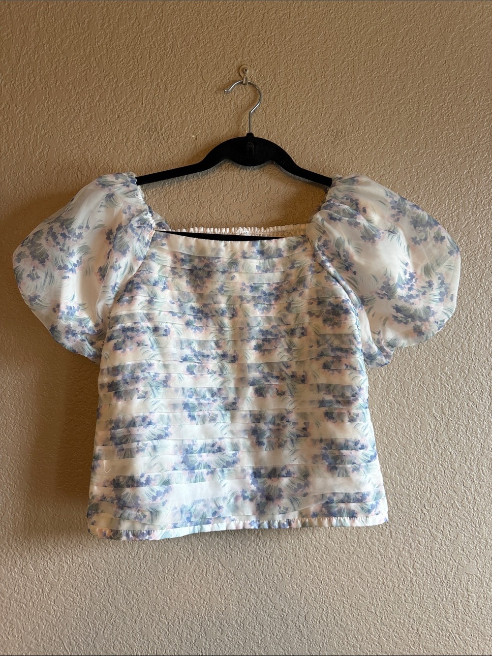abercrombie kids Puff-Sleeve Square Neck Top